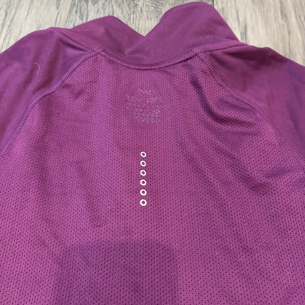 Nike Dri-Fit Running Top XS Womens Quarter Zip Pullover Plum Long Sleeve - Picture 9 of 9